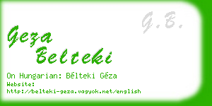 geza belteki business card